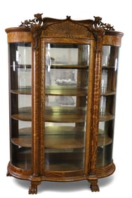 FANCY AMERICAN OAK CHINA CABINET