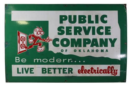 REDDY KILOWATT PORCELAIN SIGN