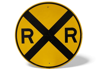 RAILROAD CROSSING METAL SIGN