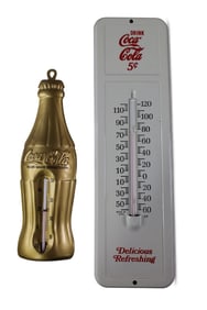 2 COCA COLA THERMOMETERS