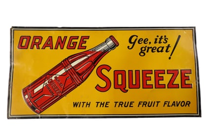 ORANGE SQUEEZE TIN SIGN