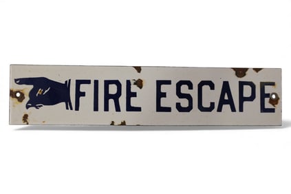 FIRE ESCAPE PORCELAIN SIGN