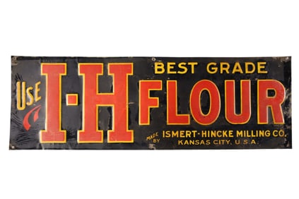 I-H FLOUR TIN SIGN