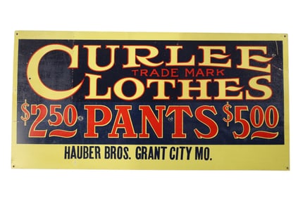 CURLEE CLOTHES TIN SIGN