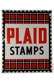 PLAID STAMPS SIGN