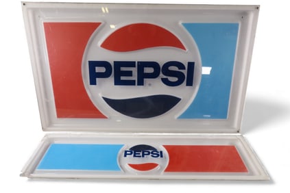 2 PLASTIC PEPSI SIGNS