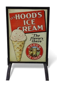 HOOD'S ICE CREAM CURB SIGN