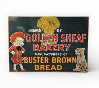 BUSTER BROWN BREAD TIN SIGN