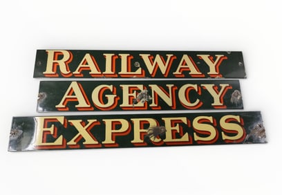 3 PC. RAILWAY AGENCY EXPRESS SIGN