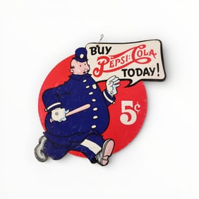 PEPSI COLA DOUBLE DOT CARDBOARD AD