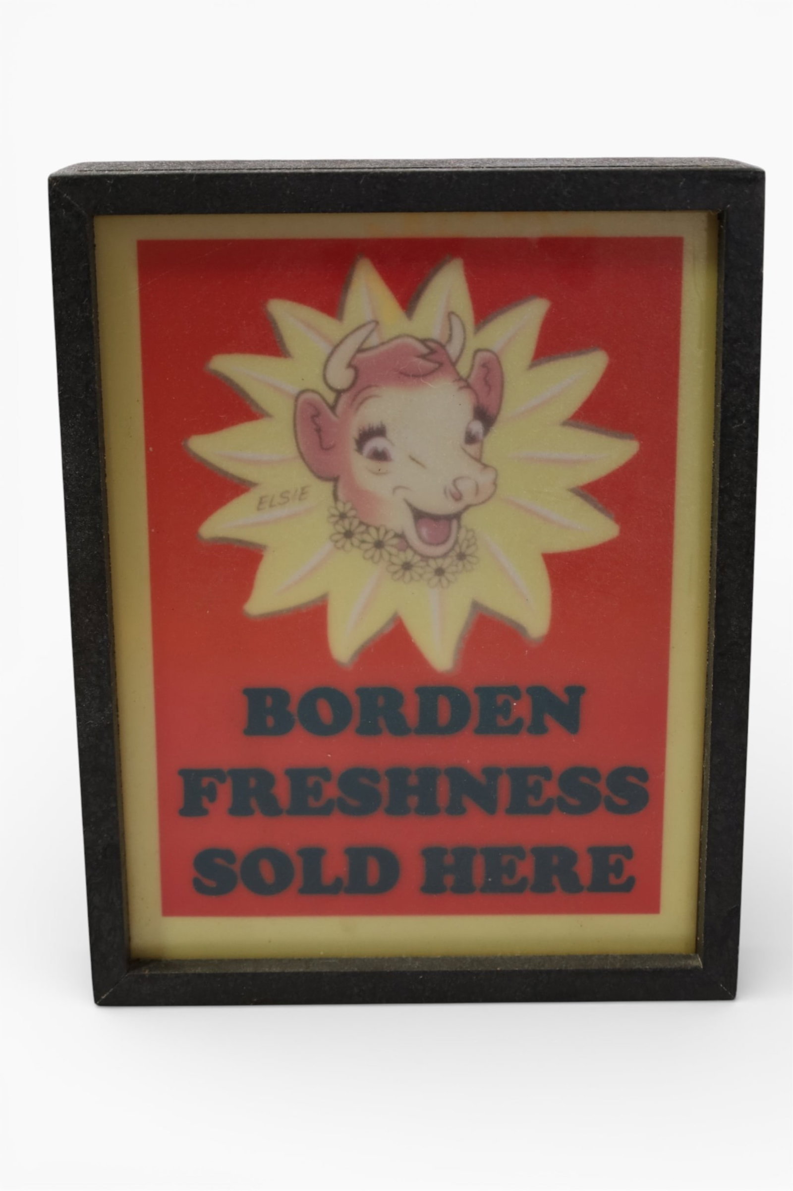 BORDENS LIGHT UP AD: LIGHT UP ELECTRIC BORDENS AD. DOES NOT LGIHT UP 9" x 11"