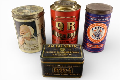4 ADVERTISING TINS