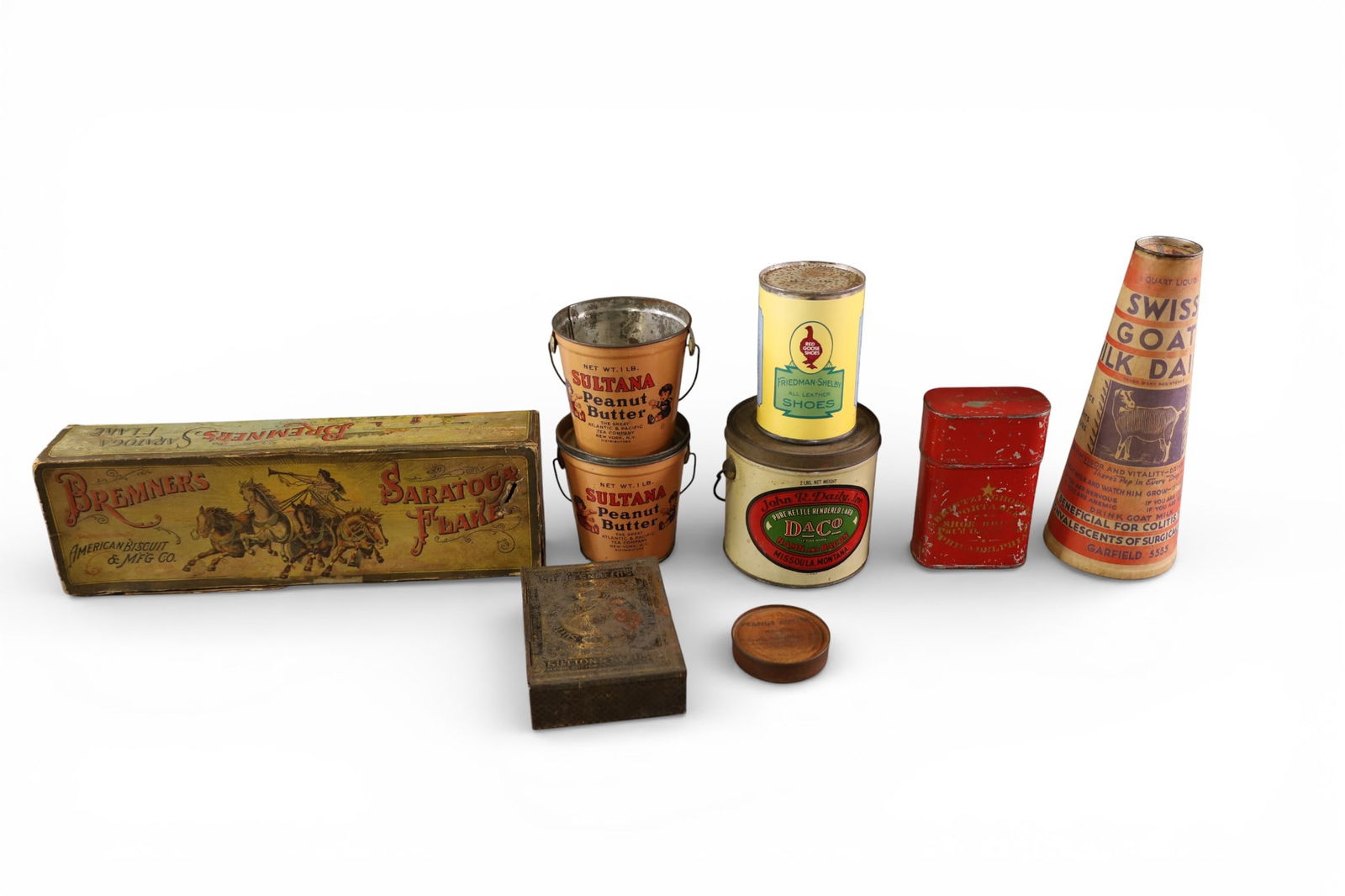 MISC TINS: PEANUT BUTTER, HAM AND BACON,