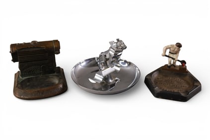 3 ADVERTISING ASHTRAYS