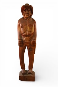 LIFESIZE WOODEN CARVED COWBOY