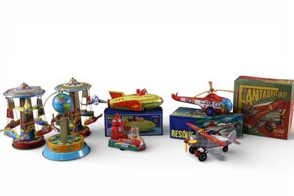 7 TIN LITHO TOYS