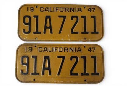 PAIR OF 1947 CALIFORNIA LICENSE PLATES