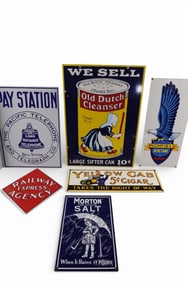 6 REPRODUCTION PORCELAIN SIGNS