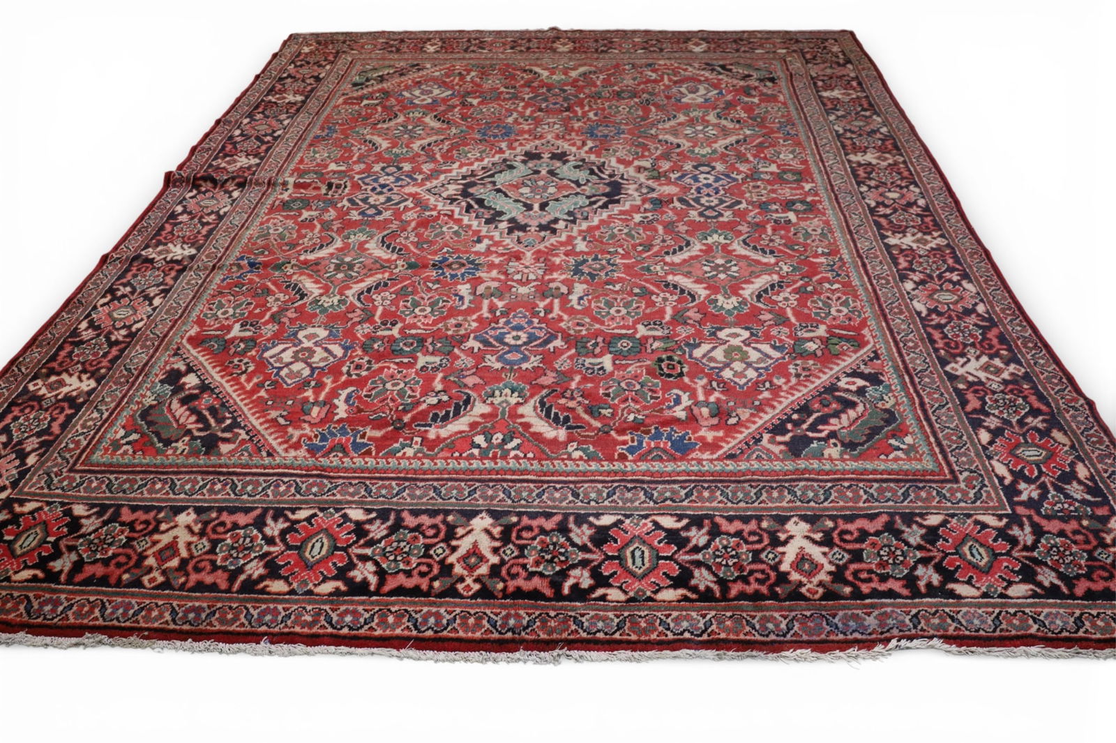 APPROX 9' 6" x 13" HANDMADE WOOL RUG: HANDMADE WOOL RUG, MAHAL WOOL RUG.