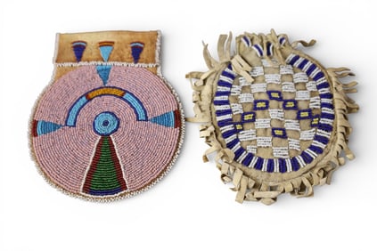 2 NATIVE AMERICAN BEADED POUCHES