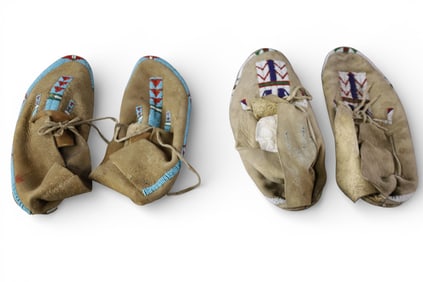 2 PAIRS OF MOCCASINS