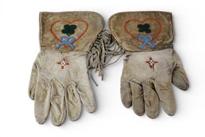 PAIR OF BEADED GAUNTLETS