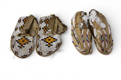 2 PAIRS OF MOCCASINS
