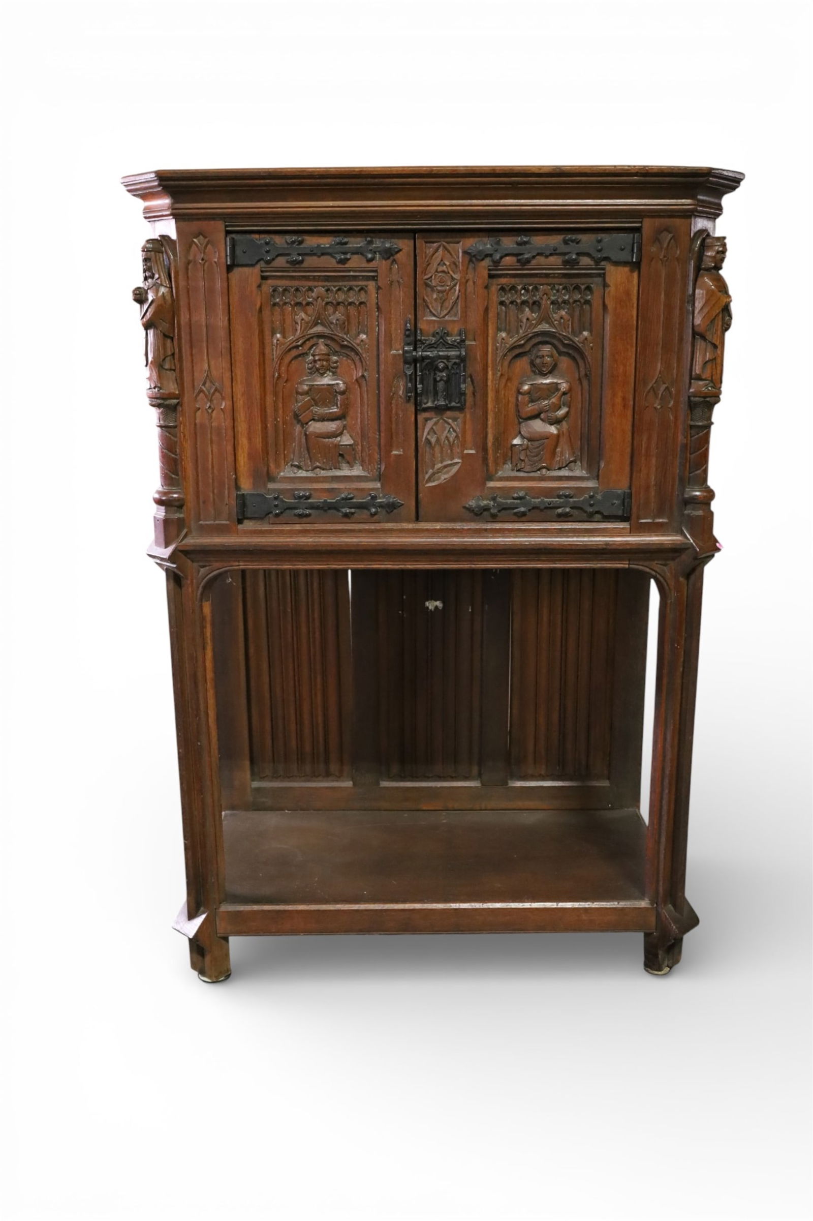 EUROPEAN FIGURAL HALL CABINET (1 of 3)