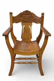 1900'S AM. OAK ARMCHAIR