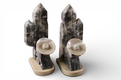 PAIR OF STONE MEXICAN BOOKENDS