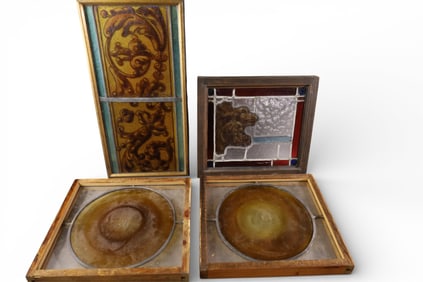 4 STAINED GLASS WINDOWS