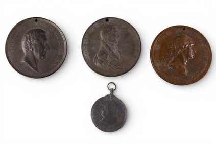 3 PEACE MEDALS & COIN