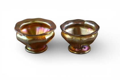 2 TIFFANY ART GLASS SALTS