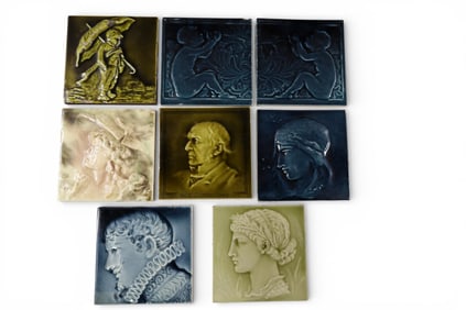 COLLECTION OF MAJOLICA TILES