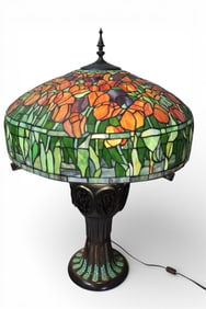 CONTEMPORARY SLAG GLASS TABLE LAMP