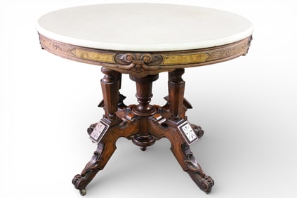 VICTORIAN MARBLE TOP PARLOR TABLE