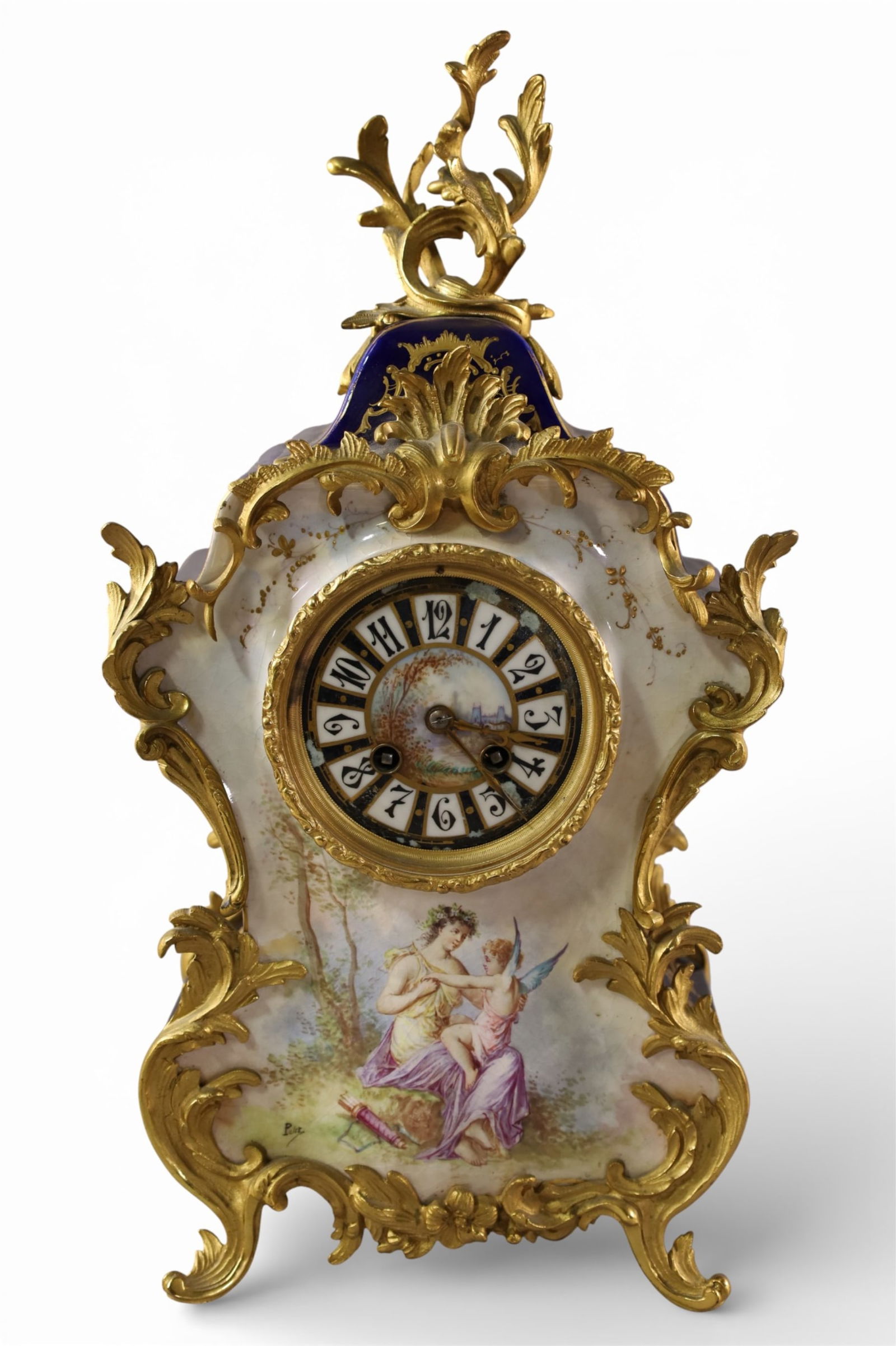 PORCELAIN MANTLE CLOCK (1 of 4)