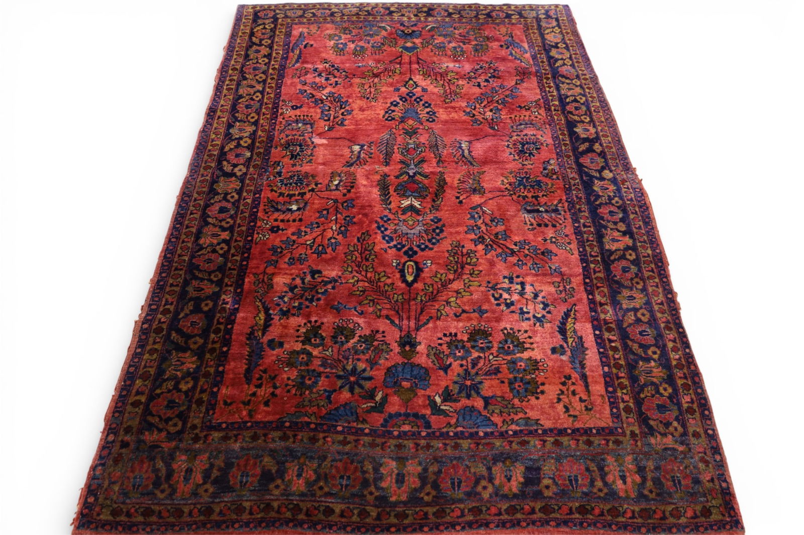 APPROX 7' 2" x 4' 8" HANDMADE WOOL RUG: HANDMADE WOOL RUG, SAROUK WOOL RUG.
