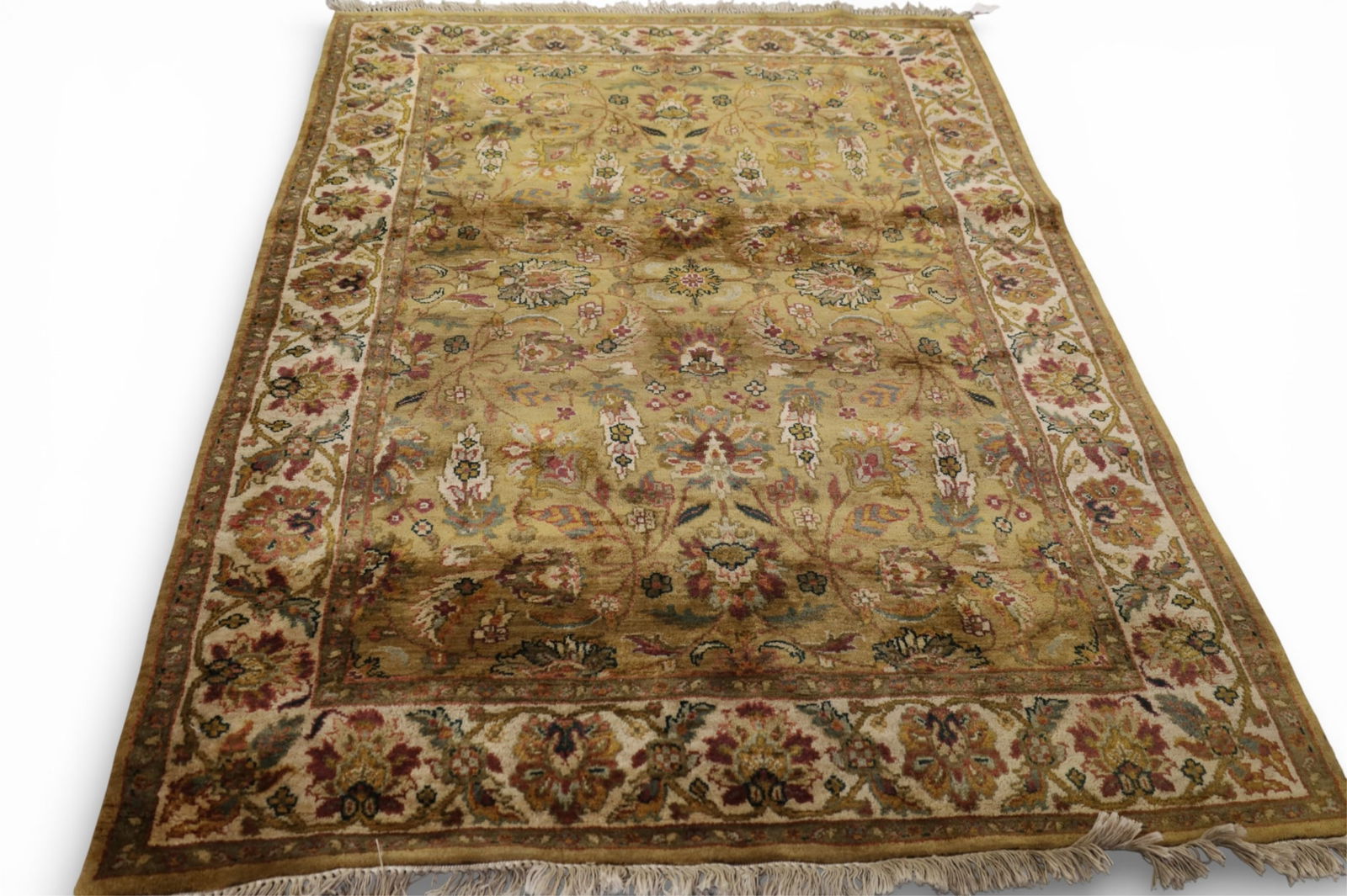 APPROX 5' x 7' WOOL RUG: HANDMADE WOOL RUG.