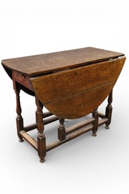 19TH CENTURY OAK DROP SIDE TABLE