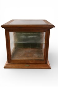 ANTIQUE OAK TABLE TOP PIE CASE