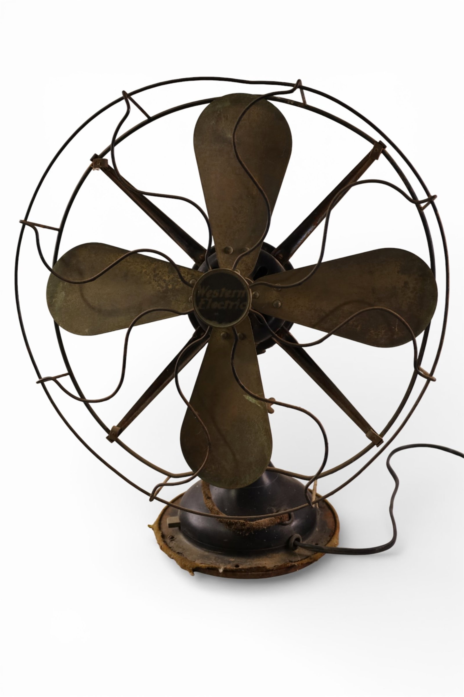 WESTERN ELECTRIC FAN: VINTAGE WESTERN ELECTRIC FAN, SOLD ASIS UNKNOWN WORKING ORDER. 17" x 20"