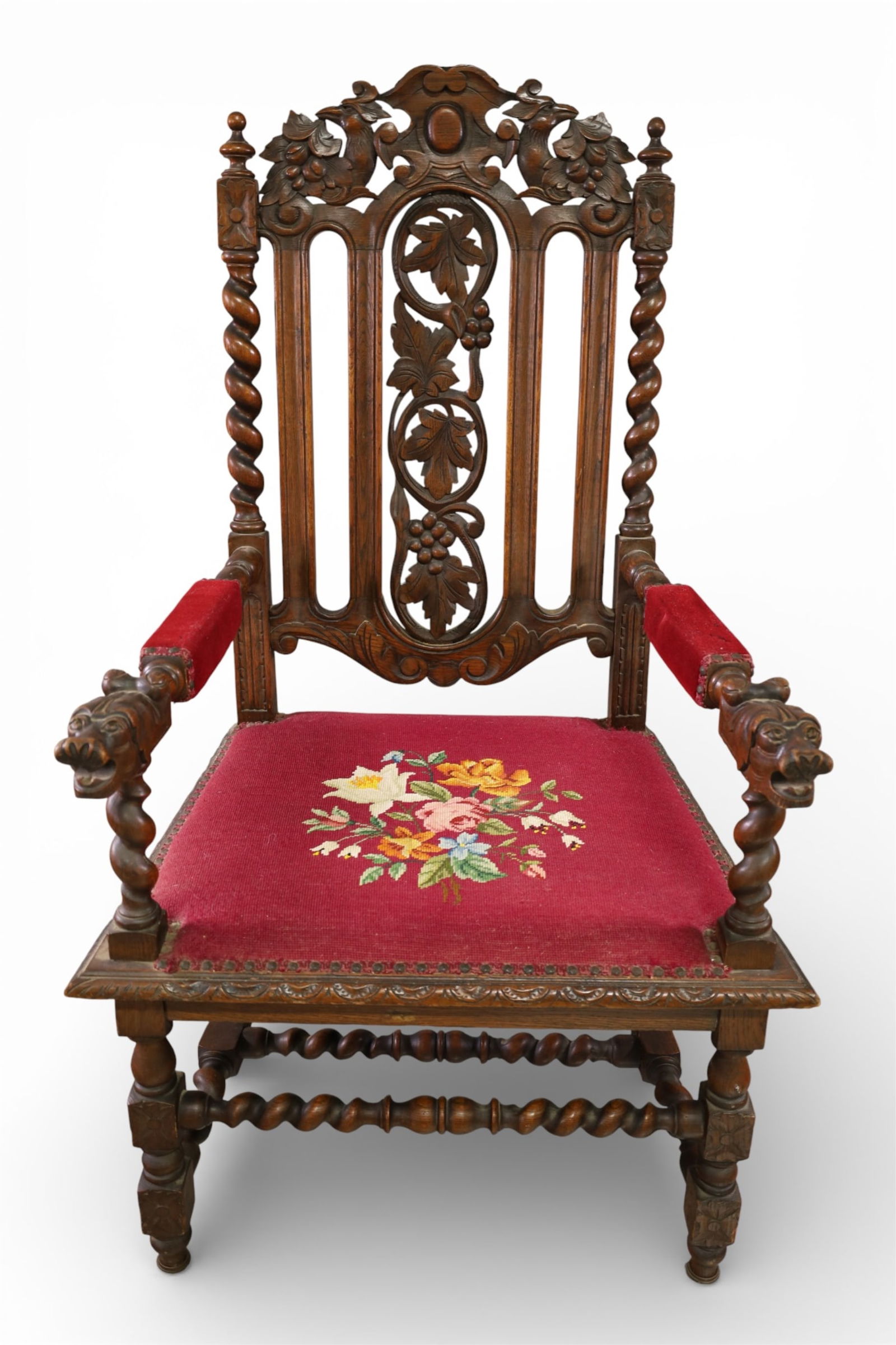 1900'S CARVED HALL CHAIR (1 of 7)