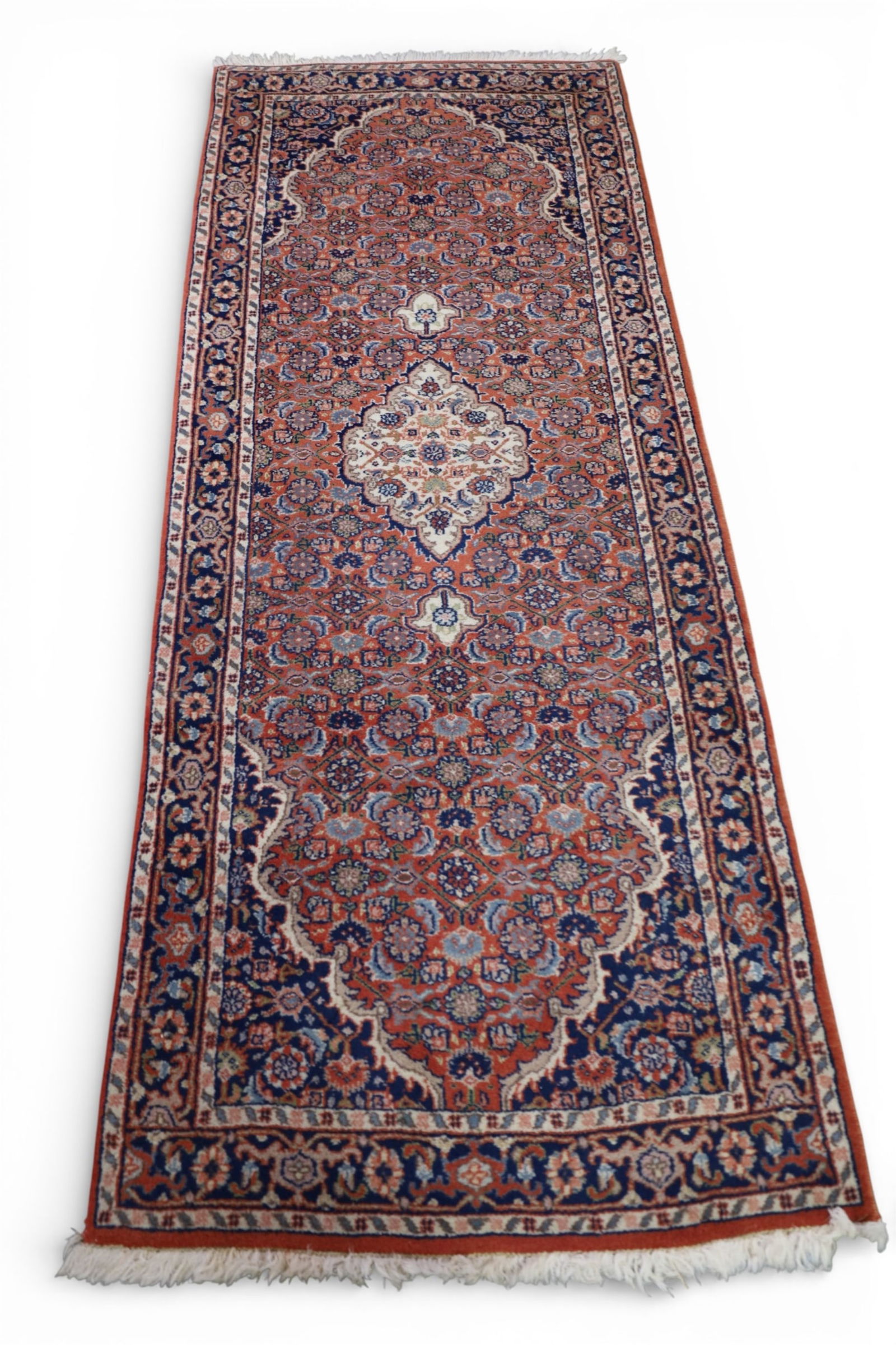 APPROX 7' x 2' 8" HANDMADE WOOL RUG: HANDMADE WOOL RUG.