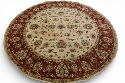 APPROX 8' 1" ROUND WOOL RUG