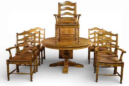 GUY CHADDOCK DINING TABLE & 8 CHAIRS