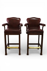 PAIR OF BILLIARDS STOOLS
