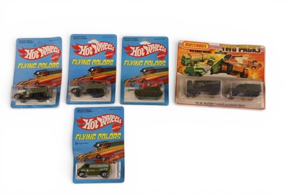 5 MILITARY HOT WHEELS & MATCHBOX TOYS