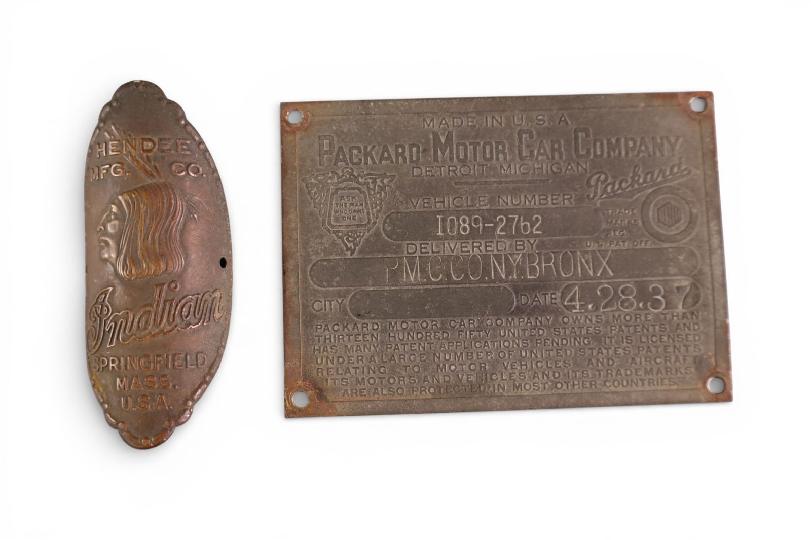 2 BICYCLE & CAR METAL BADGES (1 of 3)