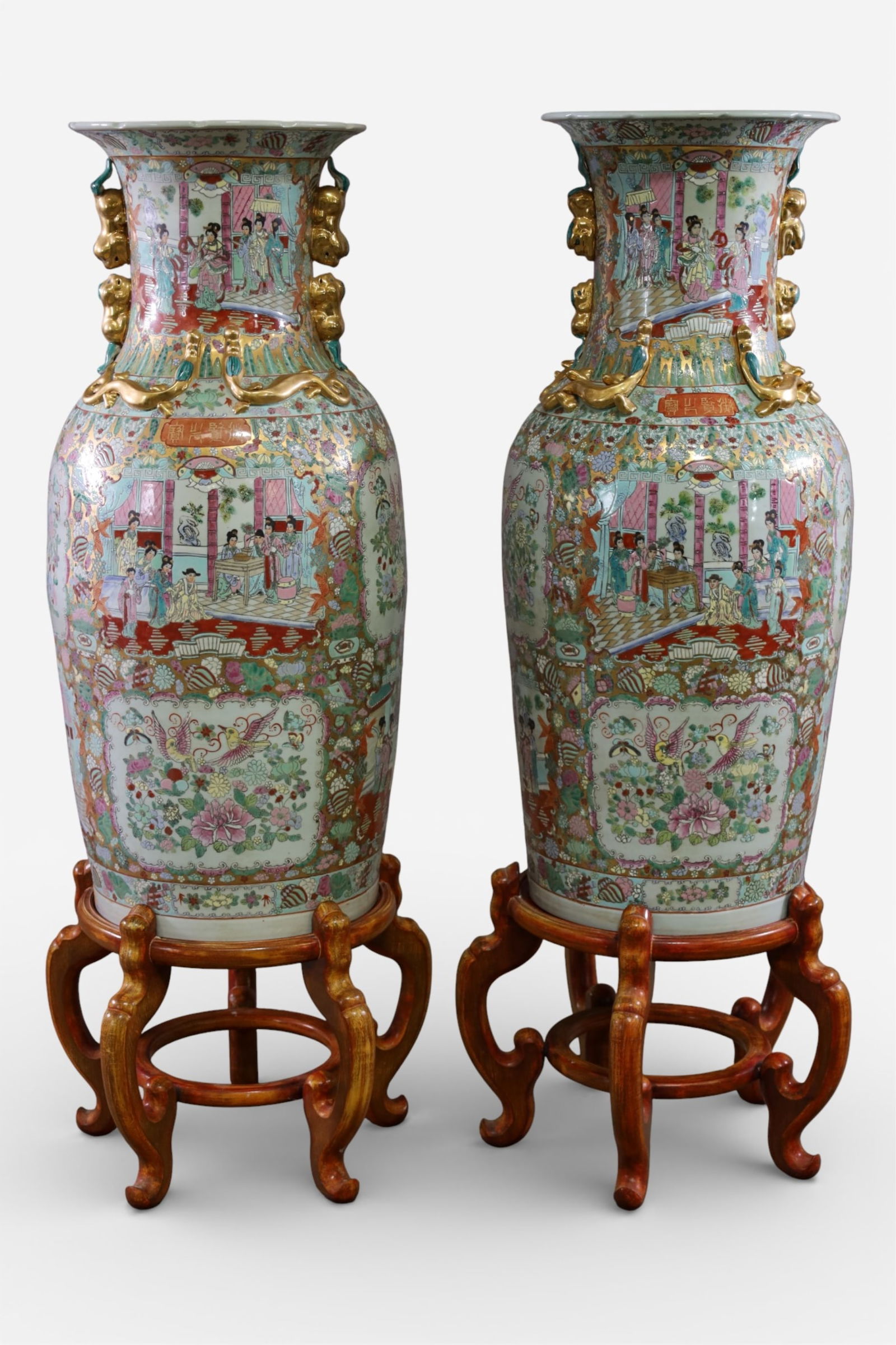 PAIR OF CHINESE FLOOR VASES (1 of 4)